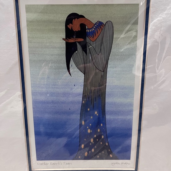 Vintage Mother Earth’s Tears Unframed Matted Art Print by Ioyan Mani Maxine Noel - Picture 4 of 6
